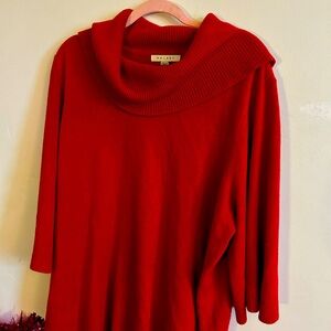 Red loose neck shirt